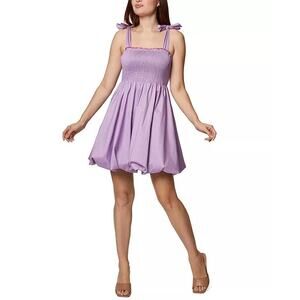 BCBGENERATION Women's Smocked Bubble Mini Dress Size 8 In Lilac